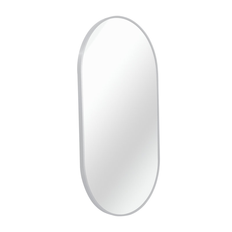 Miroir ovale en métal 20 pouces, Argent argent
