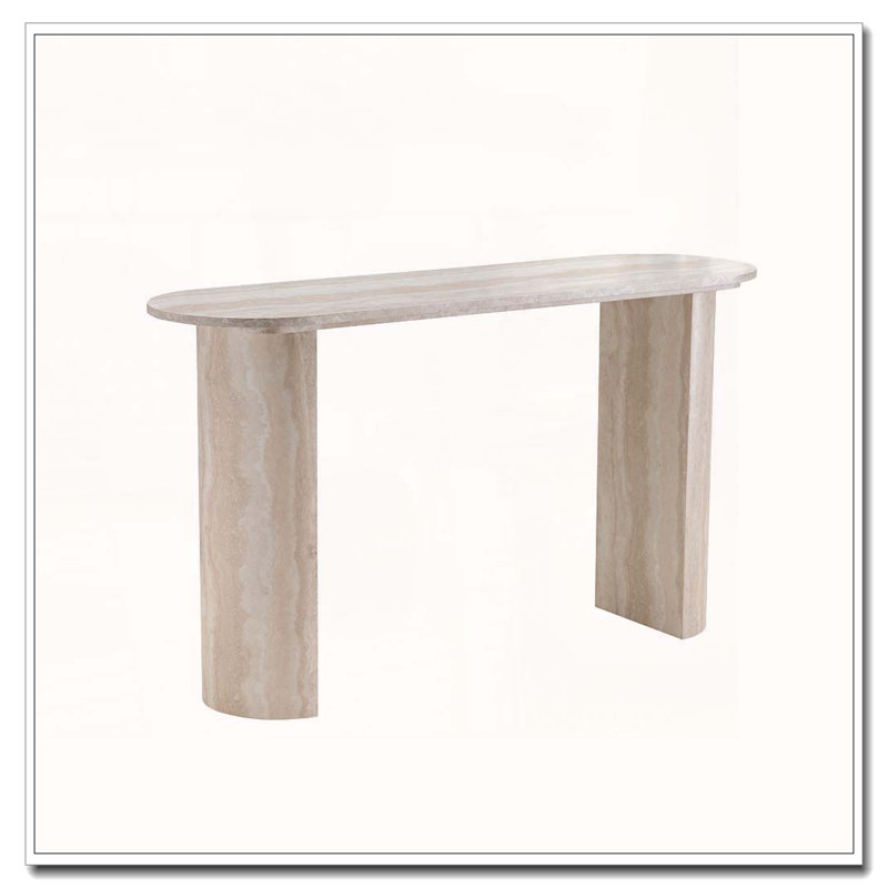 Console en faux marbre avec bords arrondis, L 55,12 po