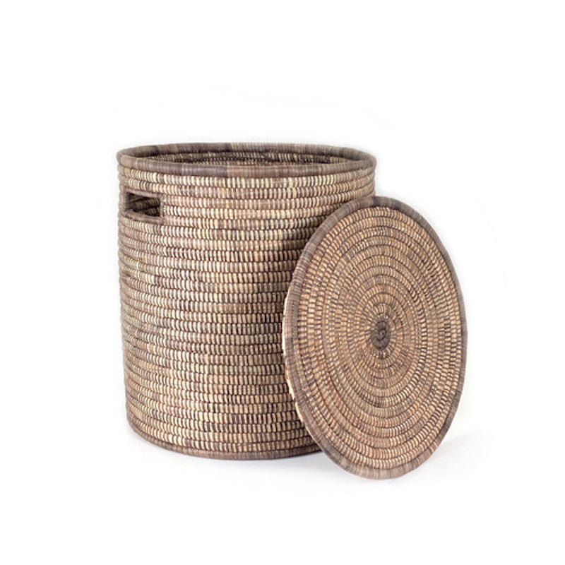 Malawi Basket, Brown, 17.5" H x 16" W x 16" D