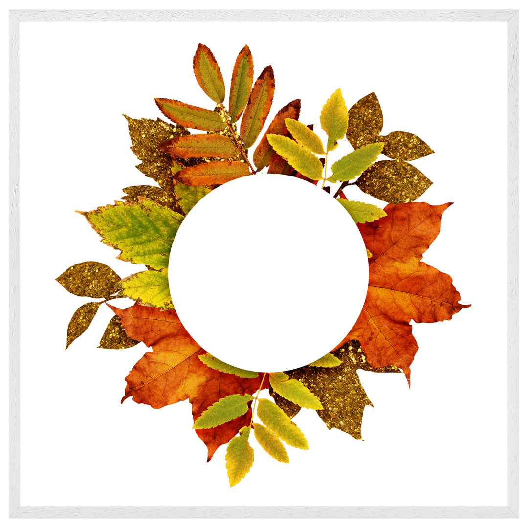 Meservey Circled Autumn Leaves - Single Picture Frame Art Prints