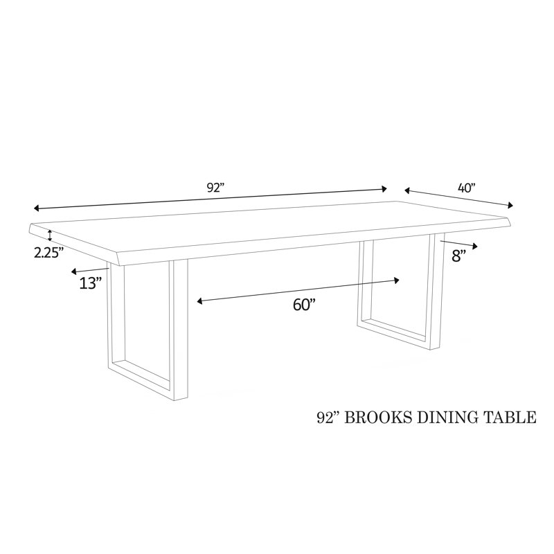 Brooks Dining Table, Pewter, White Wash, 29.75"H x 92"L x 40"W