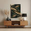 Paysage abstrait, art mural vert en métal 52