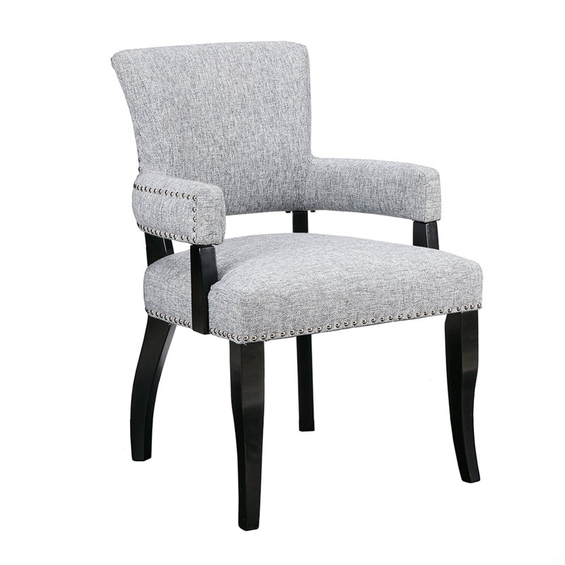 Fauteuil de salle à manger avec accoudoirs, chaise en forme de clou argenté captivant