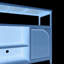 Buffet de salle de bain avec tablette ouverte à 2 niveaux, tablettes intérieures et large plateau de table, idéal pour ranger des serviettes, des articles de toilette, des produits de bain, des poignées de porte magnétiques, facile à utiliser, 49,85 po de profondeur, 15,74 po