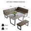 Ensemble de coin-repas 3 pièces Modern Brown, table de salle à manger avec pieds en métal 