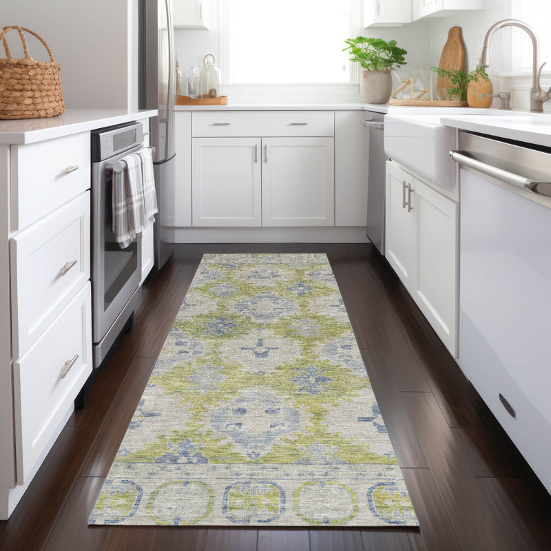 Tapis intérieur / extérieur Xhevrie lavable à la machine, Tapis de couloir 2 pi 3 po x 7 pi 6 po