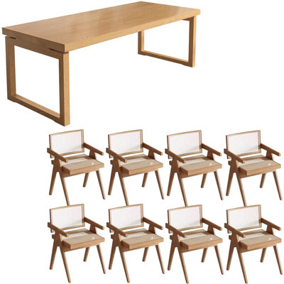 Nordic style solid wood dining table set