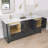 72" Double Bathroom Vanity Set in Dark Gray With Solid Surface Top (Assembled)