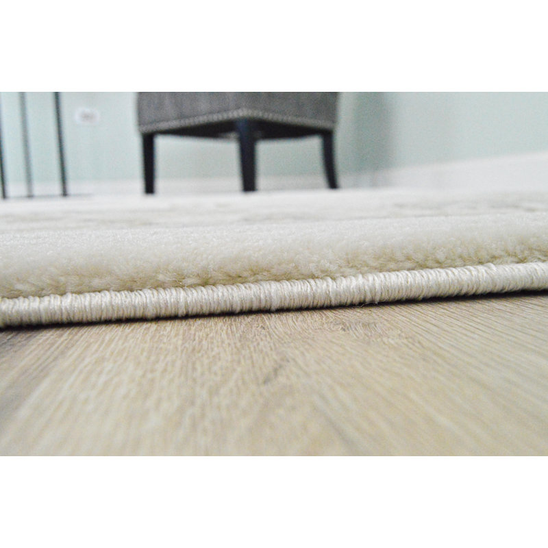 Tapis traditionnel ivoire / gris Ramsel, Rond 5 pi 3 po
