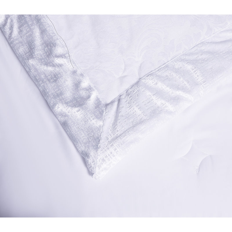 Microfiber Bedspread with Pillow Shams Included, Double Bedspread + 2 Standard Shams, White