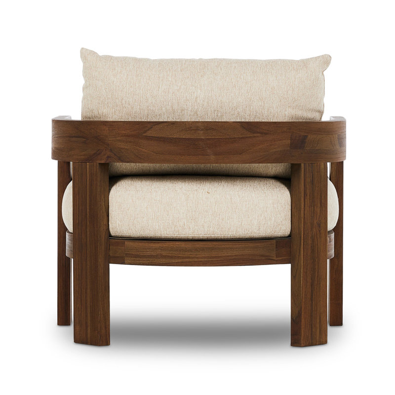 Chapman Outdoor Teak Lounge Chair, Beige