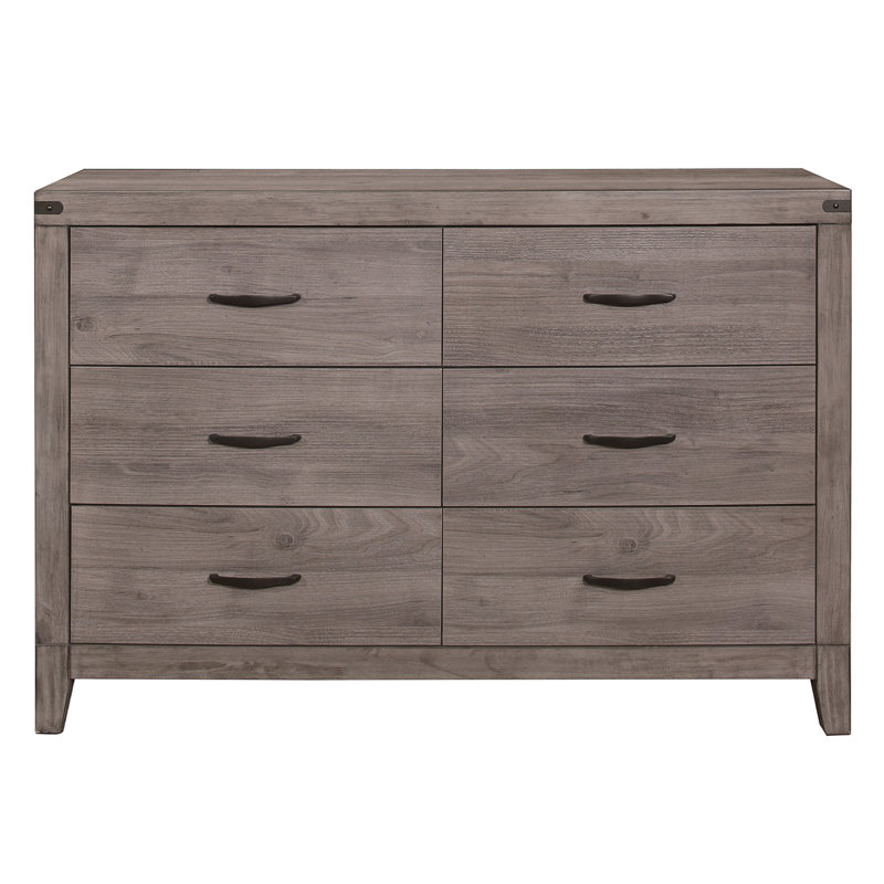Commode 6 pièces en mélamine de qualité industrielle avec finition brun gris