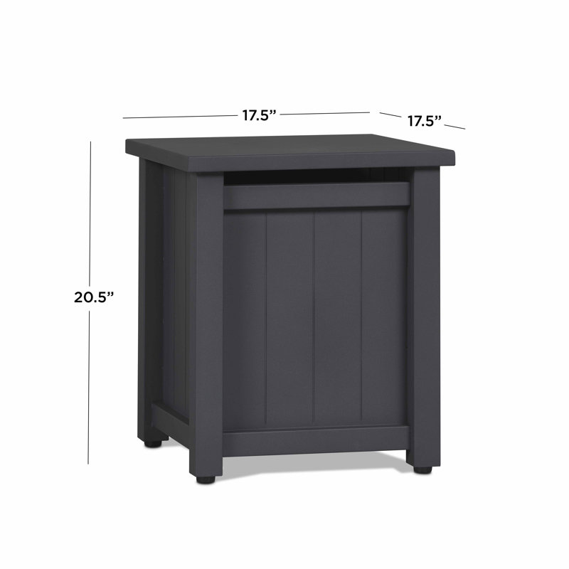ORTUN 18" Square Metal Propane Tank Cover and Side Table by Real Flame