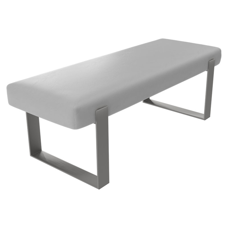 Banc rembourré Sapan, Cuir rétro, Colombe blanche