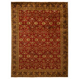 Hand Knotted Wool Area Rug in Wine And Plum