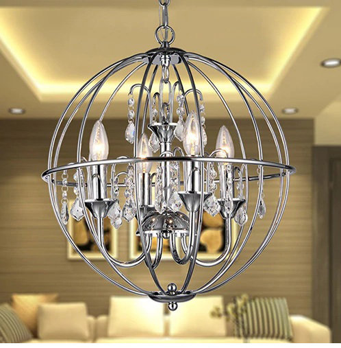 Lustre en forme de globe à 4 lumières avec détails en fer forgé Scottsmoor