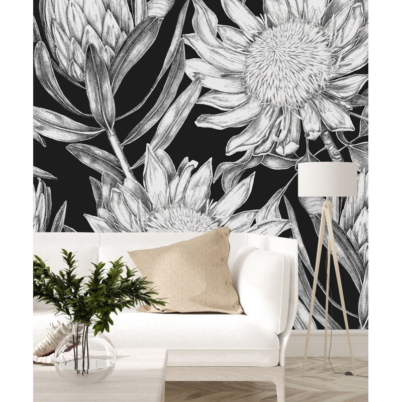 Floral Wall Mural, 100" W x 8.33" L