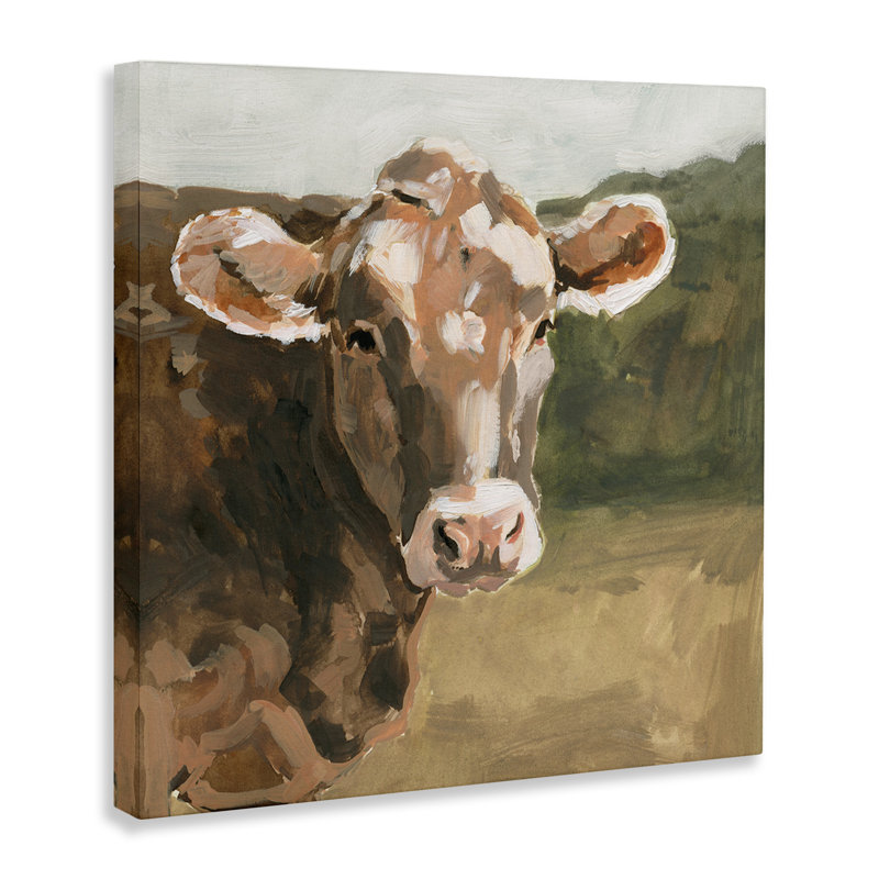 Soft Country Meadow Cow, H 24 po x l 24 po, Estampe numérique Farmhouse