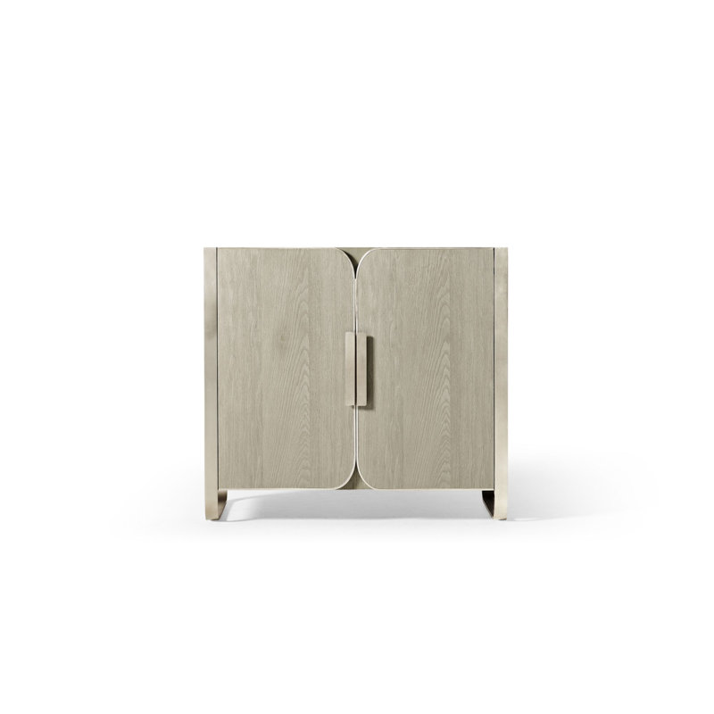 Bergman Bathroom Vanity, Natural Gray with Brushed Pewter, White