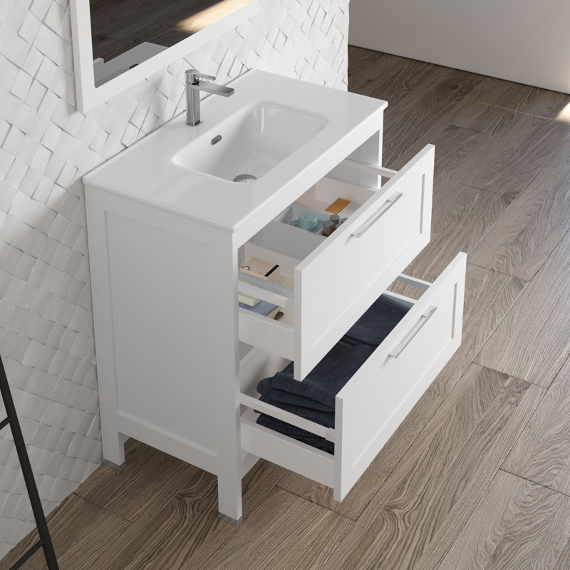 Base de meuble-lavabo simple Lakeside 32 seulement, Blanc