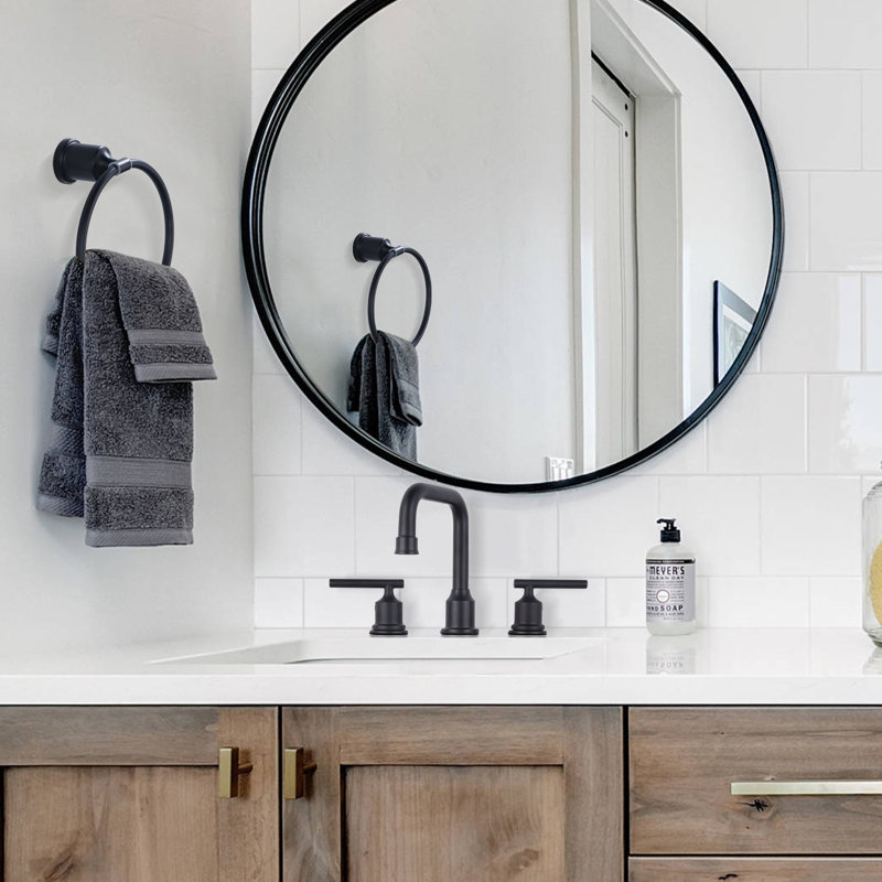 Matte Black Modern Widespread Bathroom Faucet with Pop-Up Drain