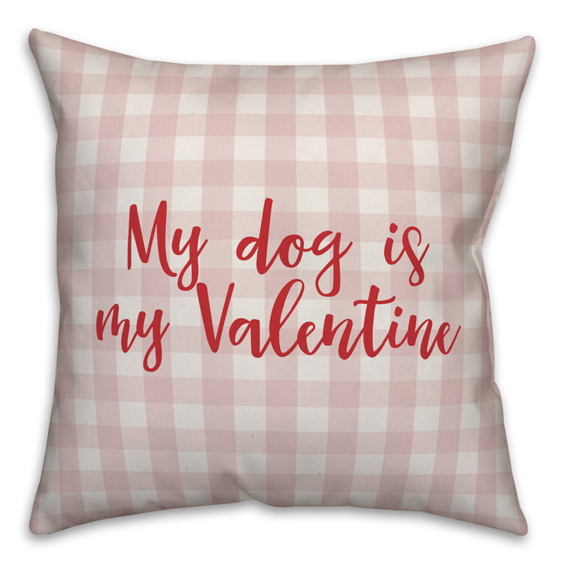  Coussin My Dog is My Valentine, Rose / Rouge, Coussin décoratif