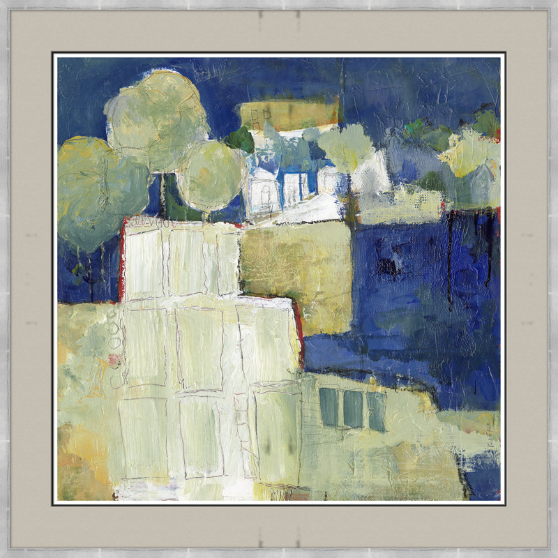 Central Park Framed Canvas, 35.25" H x 35.25 W x 1.75" D, Silver Framed, White