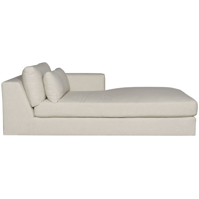 Chaise longue à accoudoir droit Leo, Jolie neige