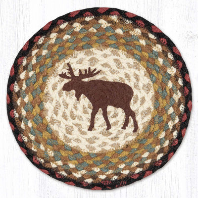  Moose Printed Round Trivet – Rustic Cabin Lodge Hot Pad 10"x10"