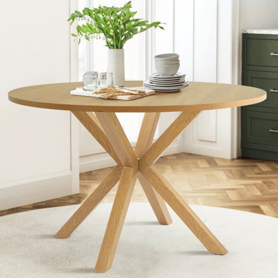 Pinellas 39.4" W Round Cross Base Dining Table 