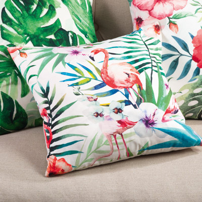 Coussin Tahiti Tropical Flamingo