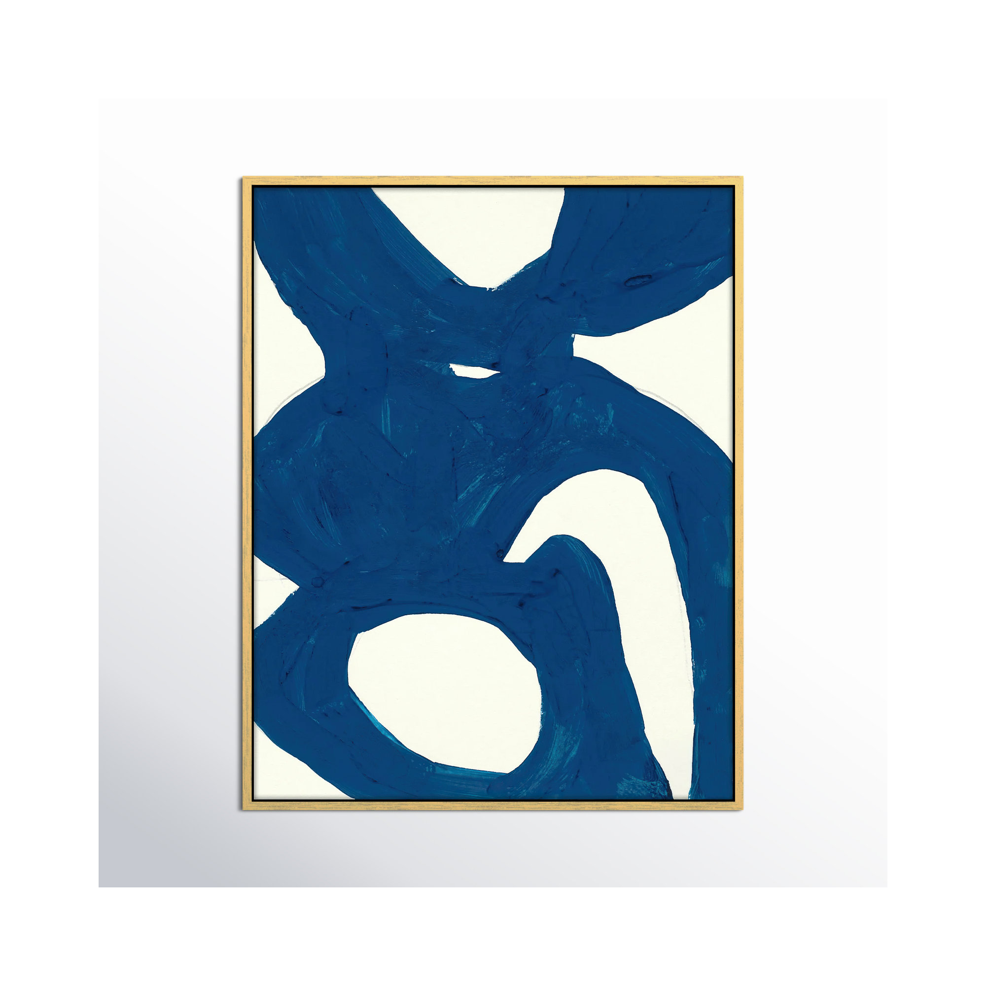 Blue Harmony 1 by Andrea Stokes, Gold Framed, 38" H x 30" W x 1.375" D