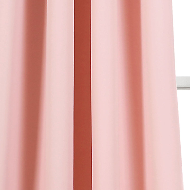 Insulated Blackout Curtain Pair, 52"W x 63"L, Pink