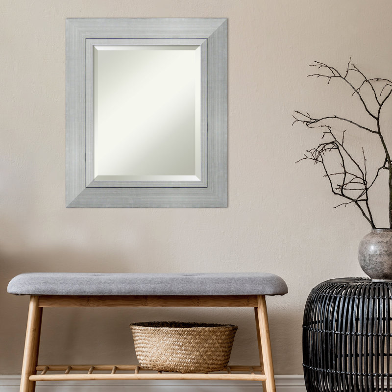 Leeloo Wood Flat Wall Mirror, 23.13" H x 27.13" W x 1.13" D