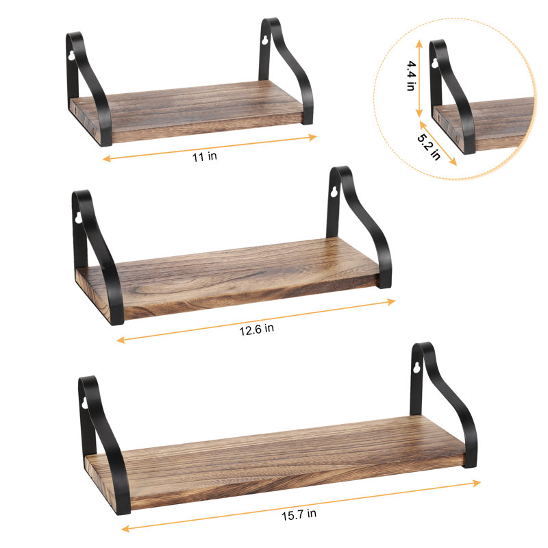 Armil 3 Piece Solid Wood Floating Shelf