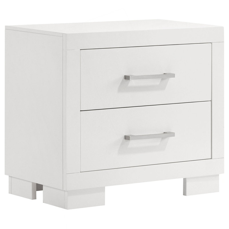 Table de chevet rectangulaire à 2 tiroirs en cuivre avec poignées barre