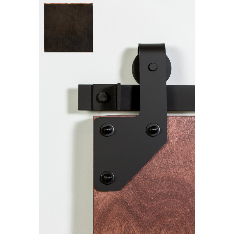 Ensemble de quincaillerie de porte de grange standard en coin Premium, 72 po, Bronze antique
