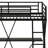 Loft Bed With Twin-Size Mattress, Integrated Desk, Ladder, And Full-Length Safety Guardrails, Featuring An X-Shaped Frame In Black