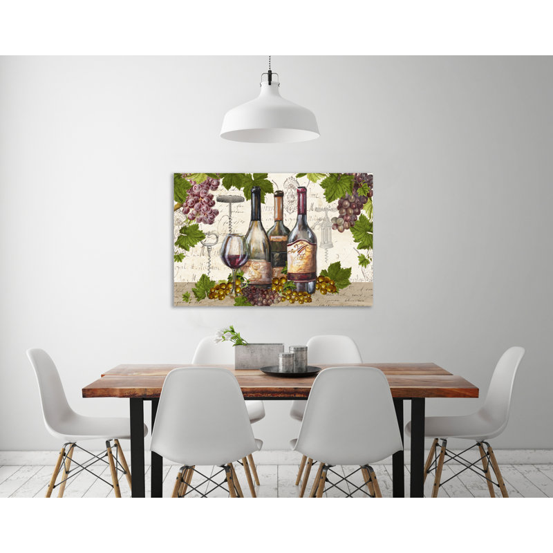 «Botanical Wine» par Tre Sorelle Studios - impression sur toile tendue, 40 po x 60 po