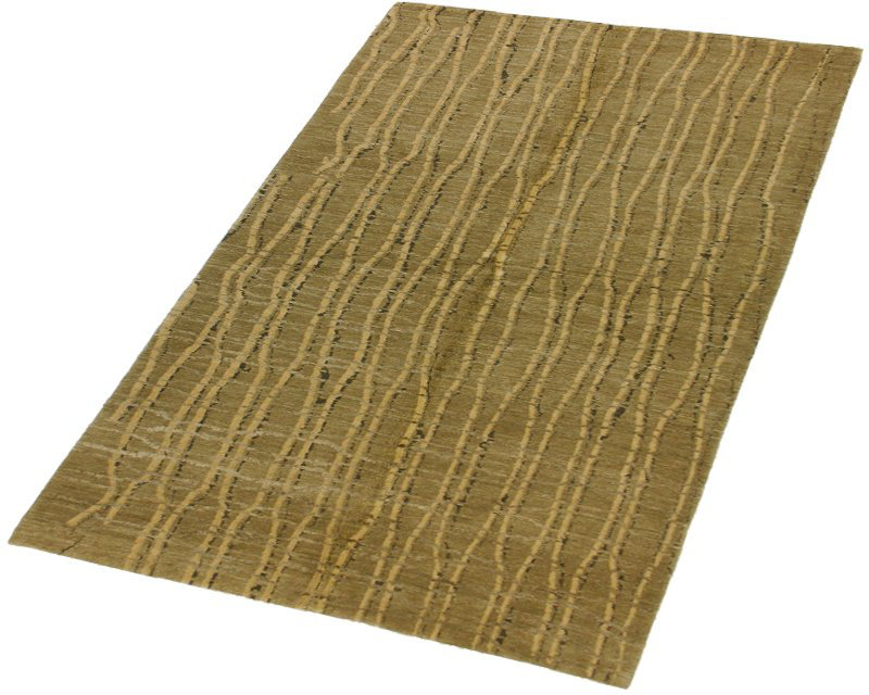 Dragnet Wool Striped Area Rug in Beige/Green, Rectangle 8' x 10'