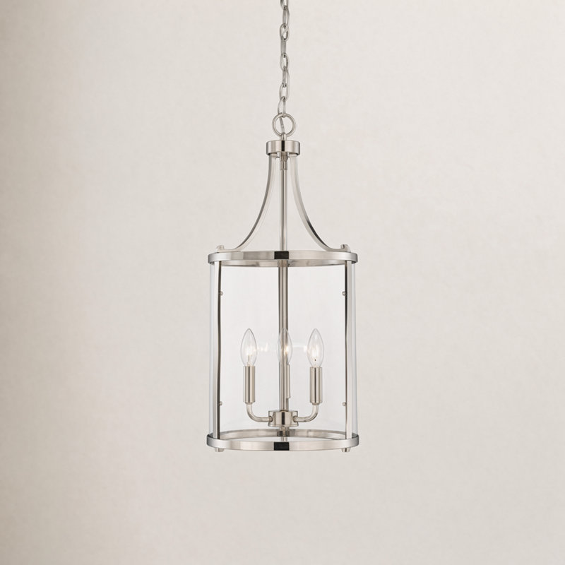 Cleveland 3-Light Chandelier, Polished Nickel
