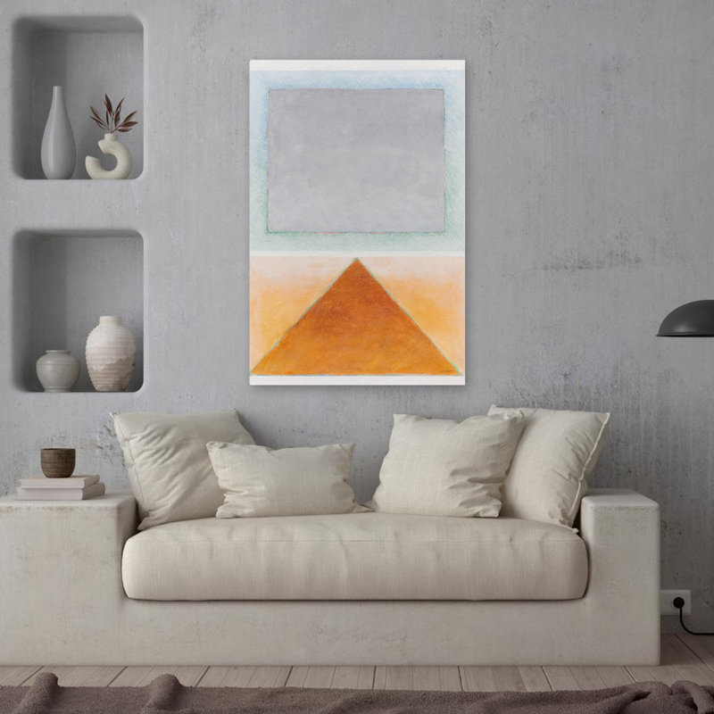 Modern And Contemporary Landscape With Pyramid, 36" H x 24" W
