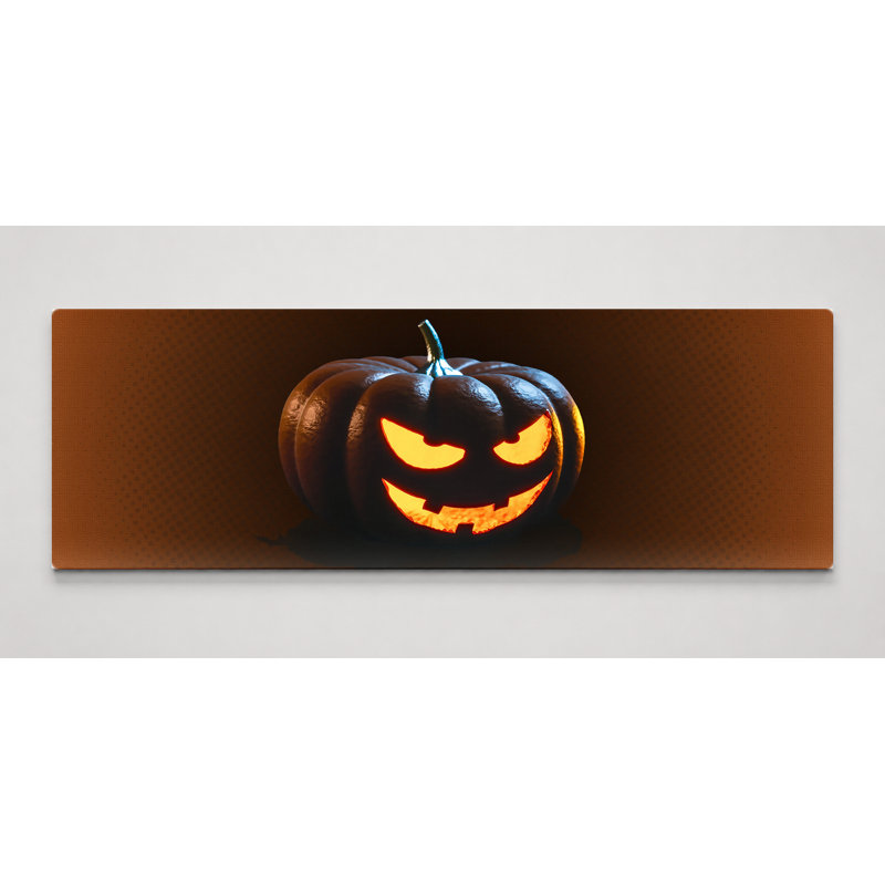 «Glowing Jack-o'-Lantern», art mural sur toile panoramique, L 30 po x H 10 po
