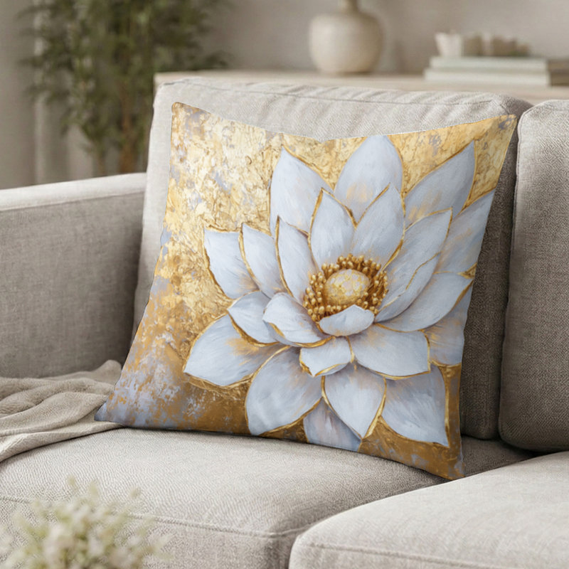 Coussin Lotus - Coussin Golden Dream, H 16 po x l 16 po