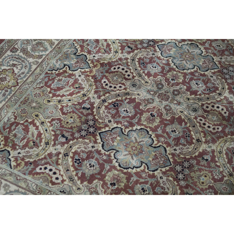 Tapis rouille et ivoire de haute qualité noué à la main