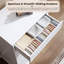 Commode à 5 tiroirs en bois pour chambre à coucher, commode haute avec tiroirs de rangement profonds, plateau large pour placard, salon, blanc-1254694436