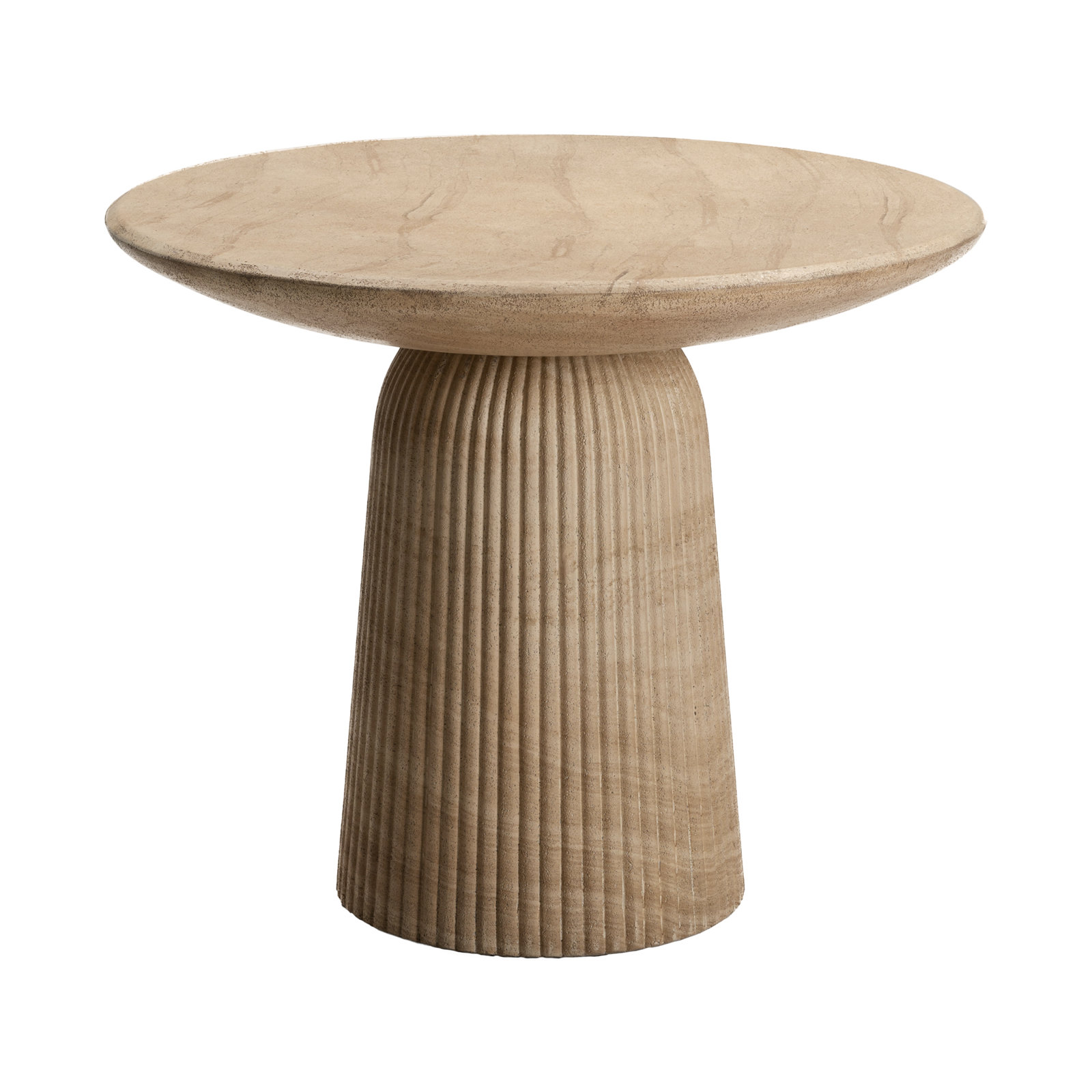 Tithi Round Concrete and Stone Bistro Table , Faux Travertine