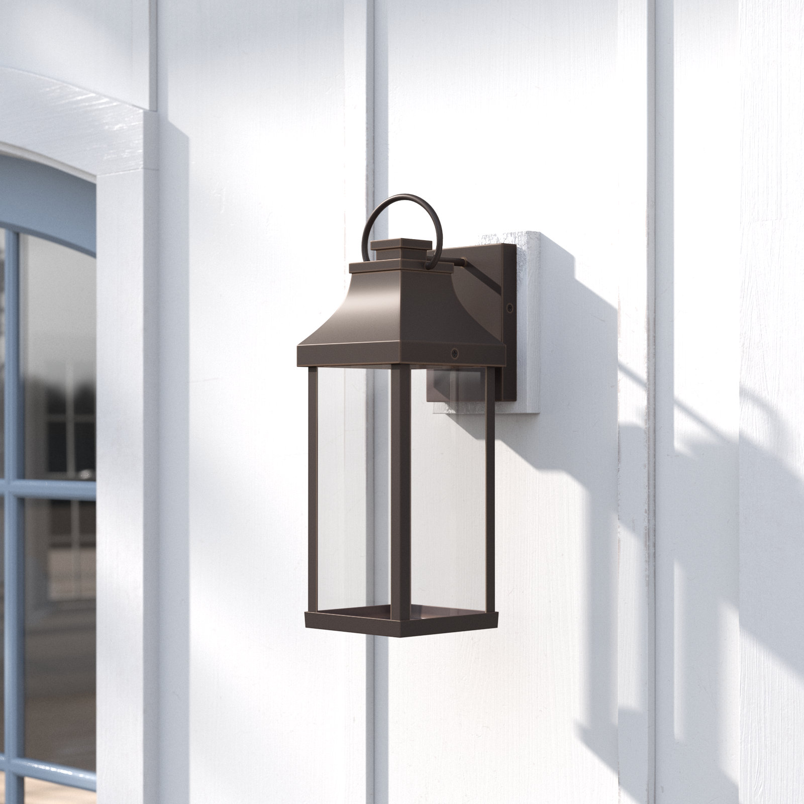 Parker Outdoor Wall Lantern, Oiled Bronze, 17.25"H x 6"W x 7.5"D