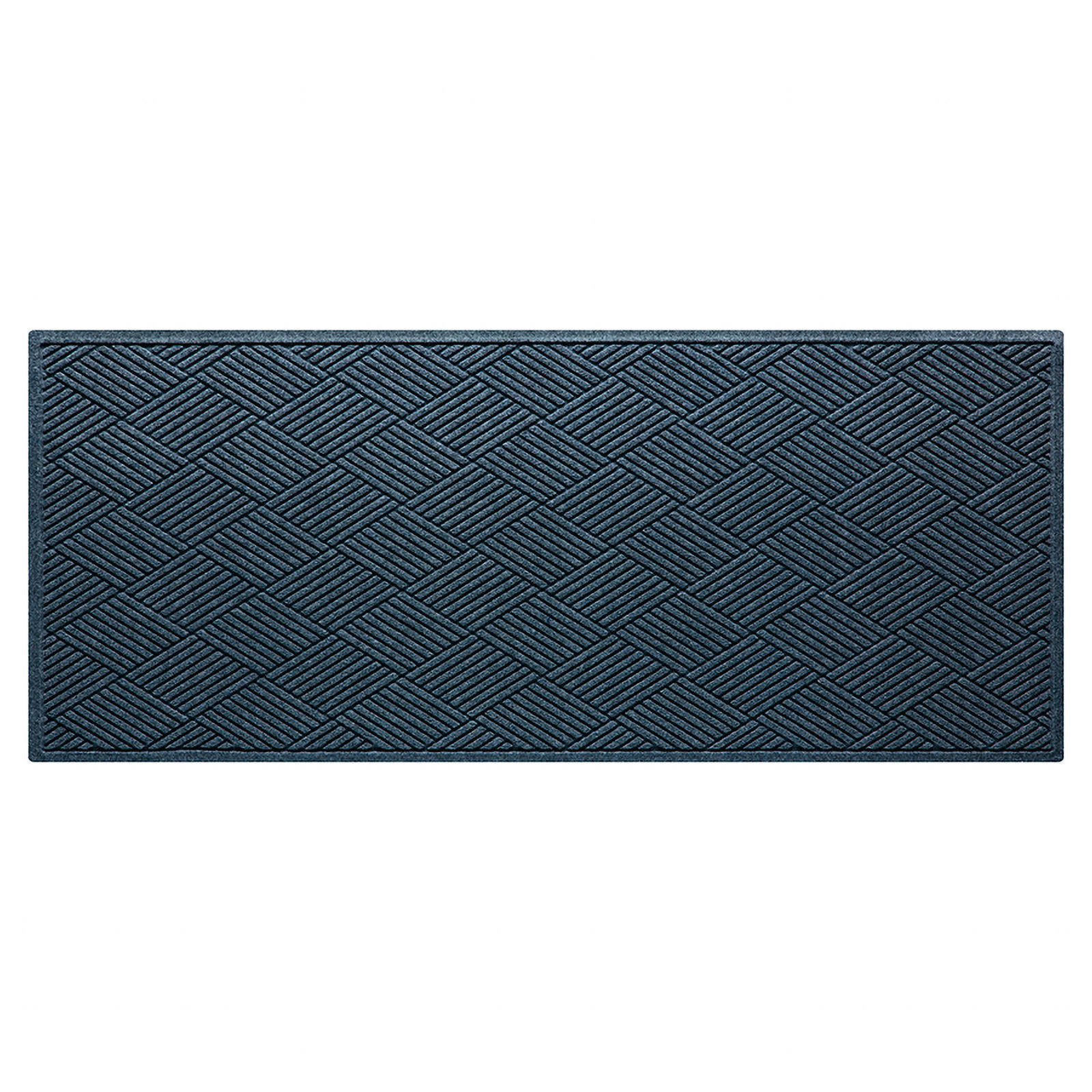 Waterhog Diamonds Indoor Outdoor Doormat, Navy, Runner 3' x 12'