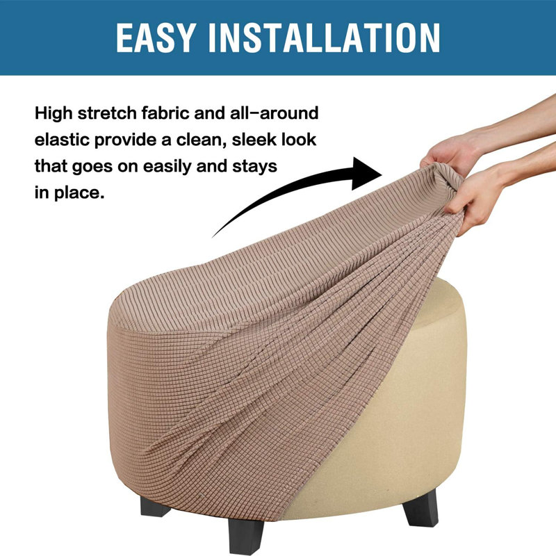 Couvre-pieds extensibles en jacquard à carreaux lavables à la machine et lavables à la machine avec protège-repose-pieds élastique